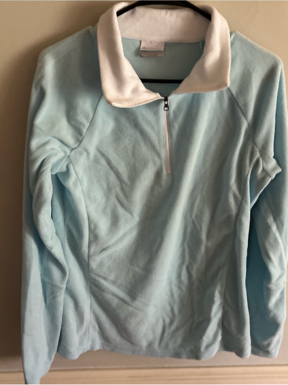 Columbia Light Blue & White Half-Zip Fleece Pullover - Women's